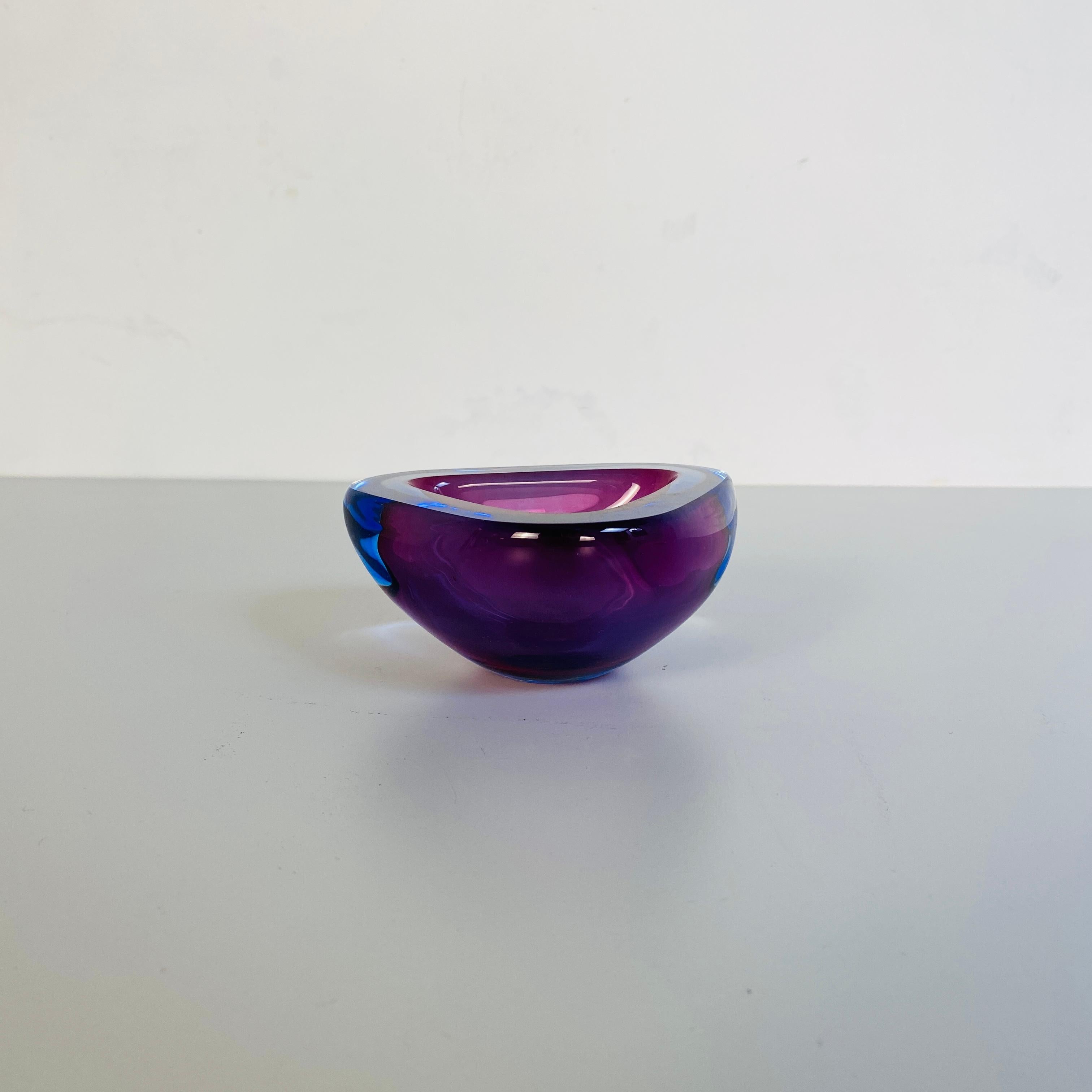 Italian Mid-Century Modern Triangular Purple Murano Glass, Sommersi Series, 1970 7