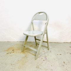 Sedia pieghevole Tric grigia italiana del Mid-Century Modern di A. Castiglioni, anni '70