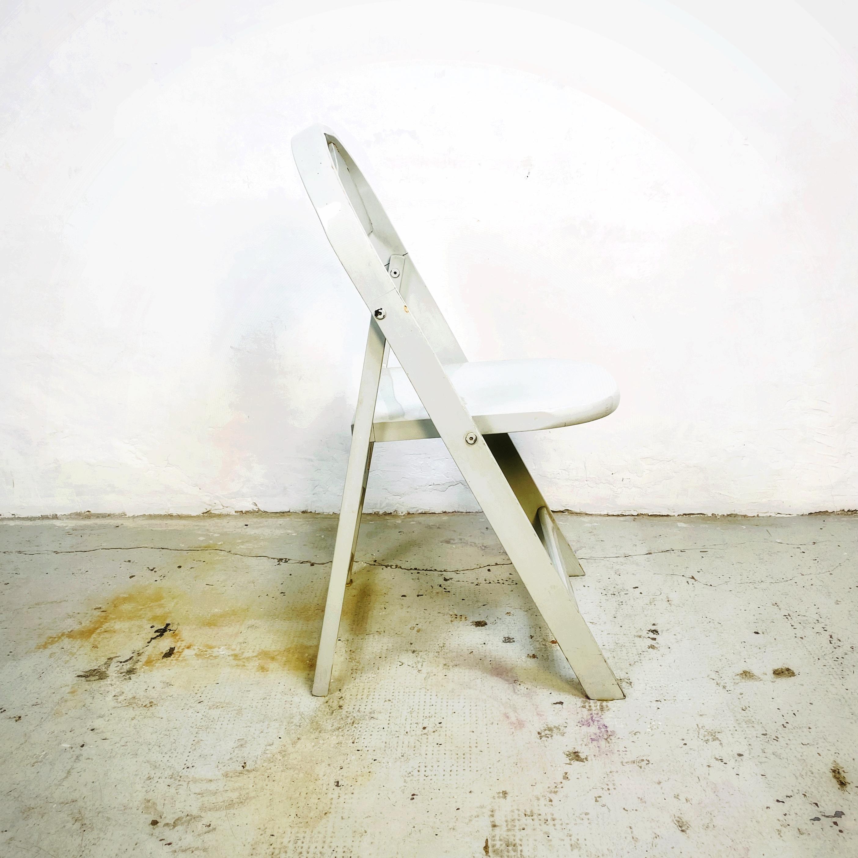 Italian Mid-Century Modern Tric Gray Folding Chair by A. Castiglioni, 1970s 1