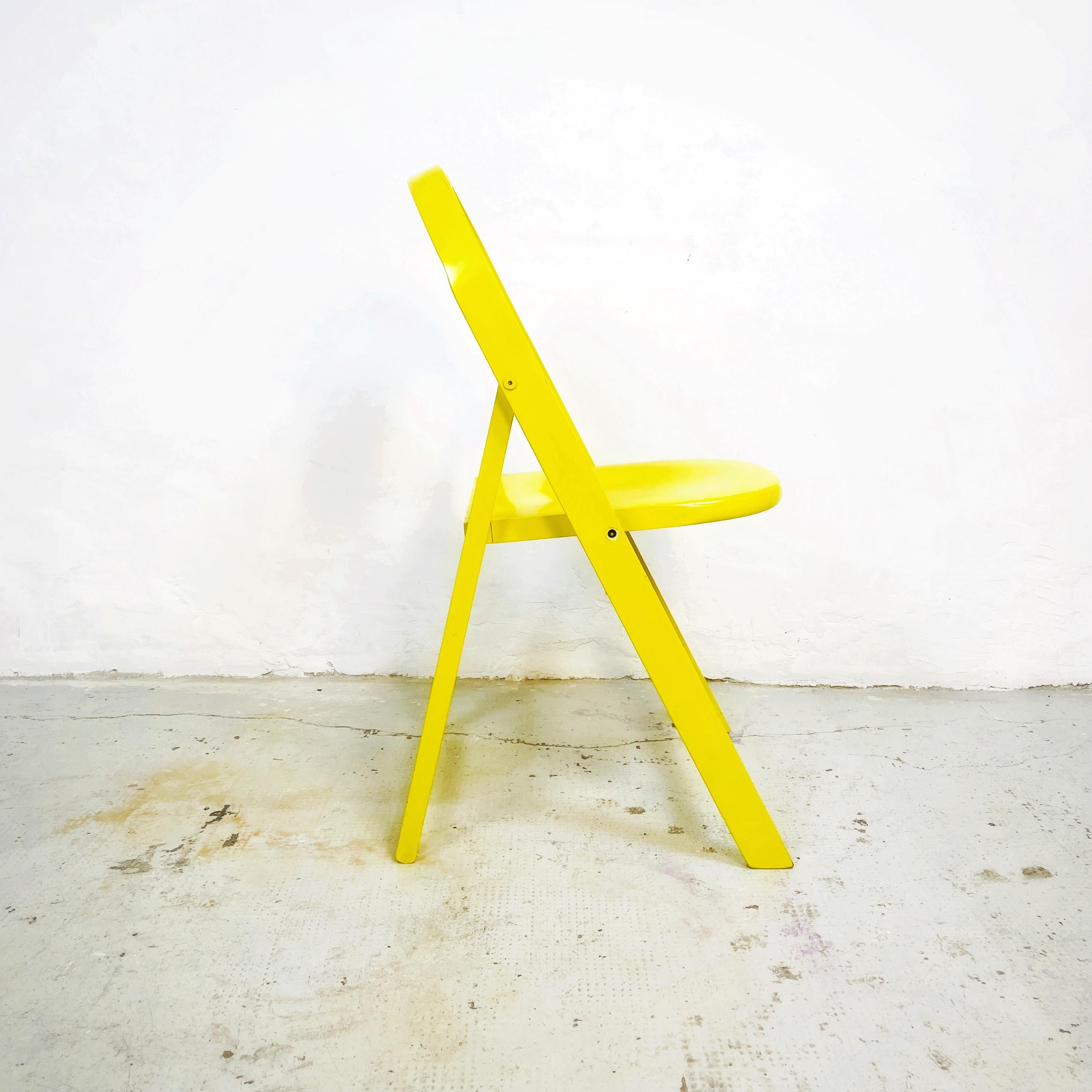 Italian Mid-Century Modern Tric Yellow Folding Chair by A. Castiglioni, 1970s 2