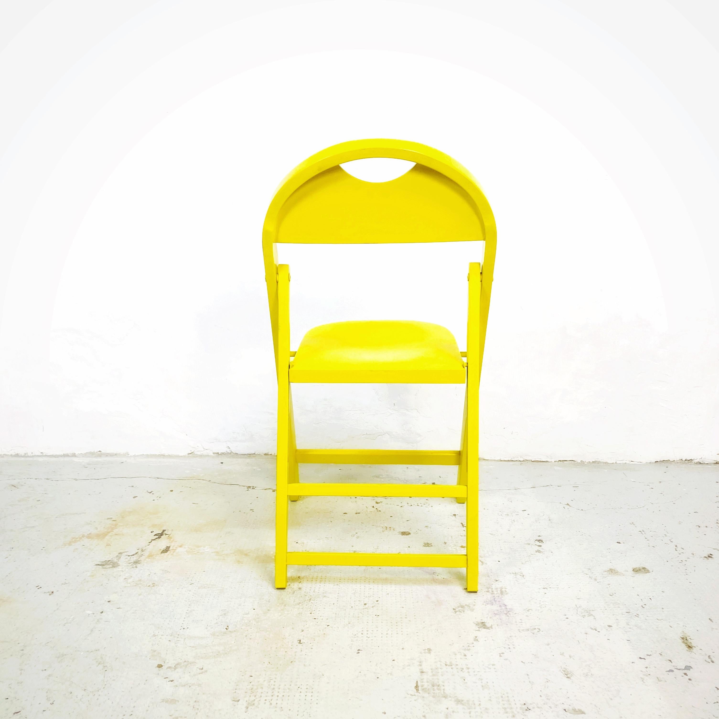 Italian Mid-Century Modern Tric Yellow Folding Chair by A. Castiglioni, 1970s 3