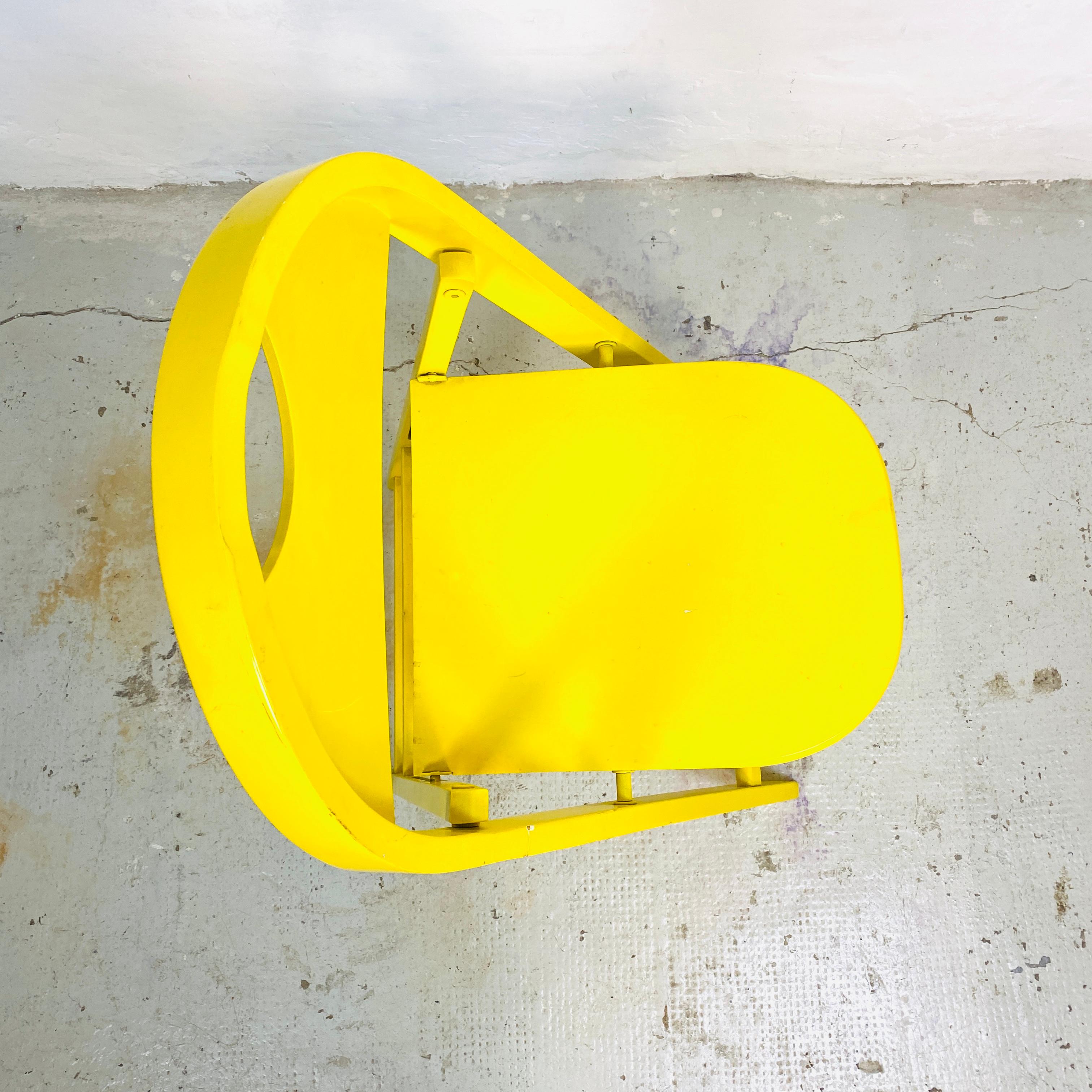 Italian Mid-Century Modern Tric Yellow Folding Chair by A. Castiglioni, 1970s 4