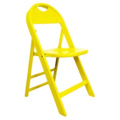 Italian Mid-Century Modern Tric Yellow Folding Chair by A. Castiglioni, 1970s