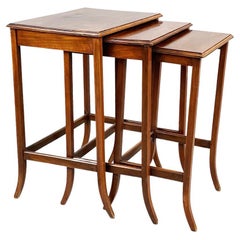 Italian Mid-Century Modern Tris of Tables in Wood, 1950s