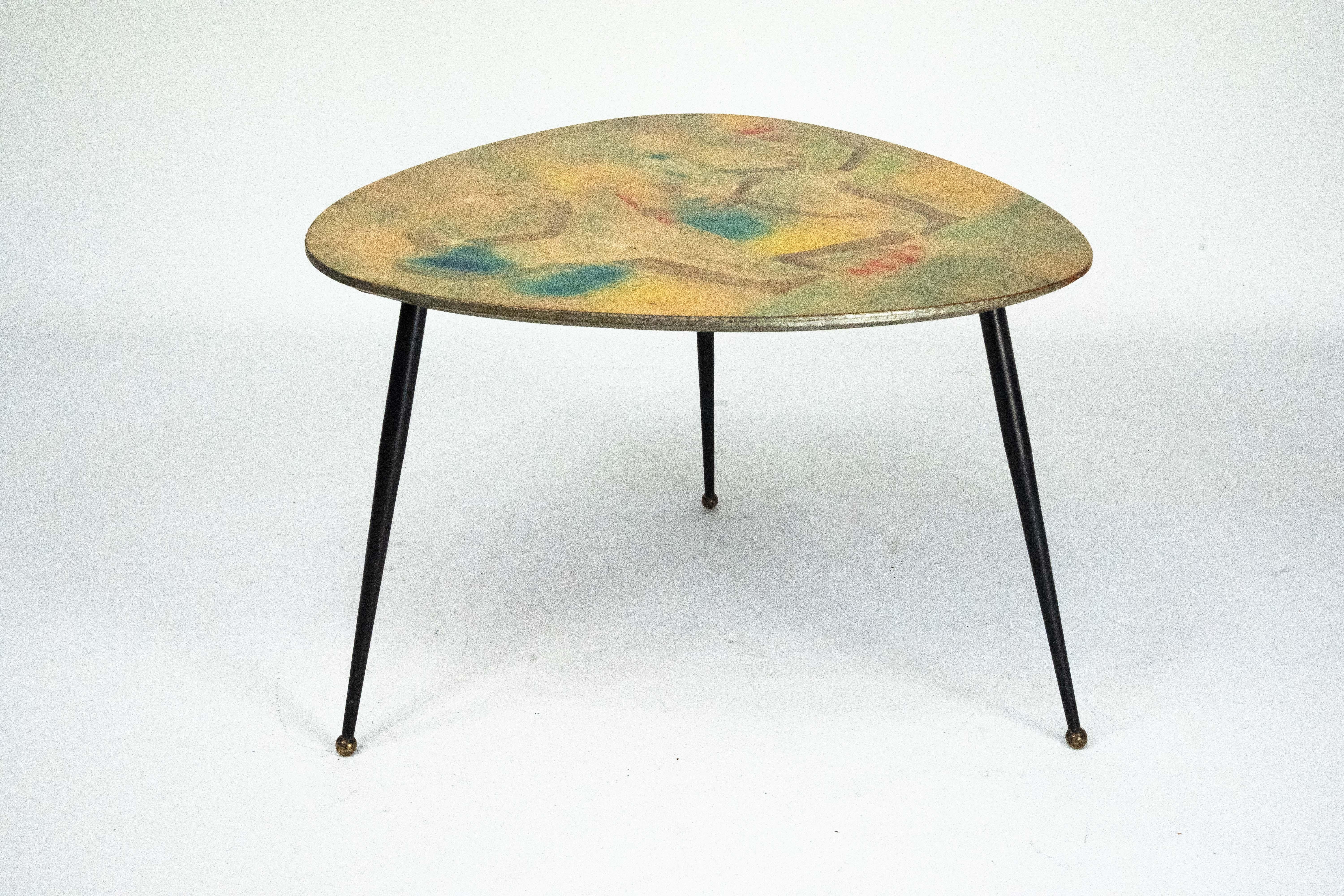 20th Century Italian Mid-Century Modern Tripod Coffee Table, 1950s For Sale