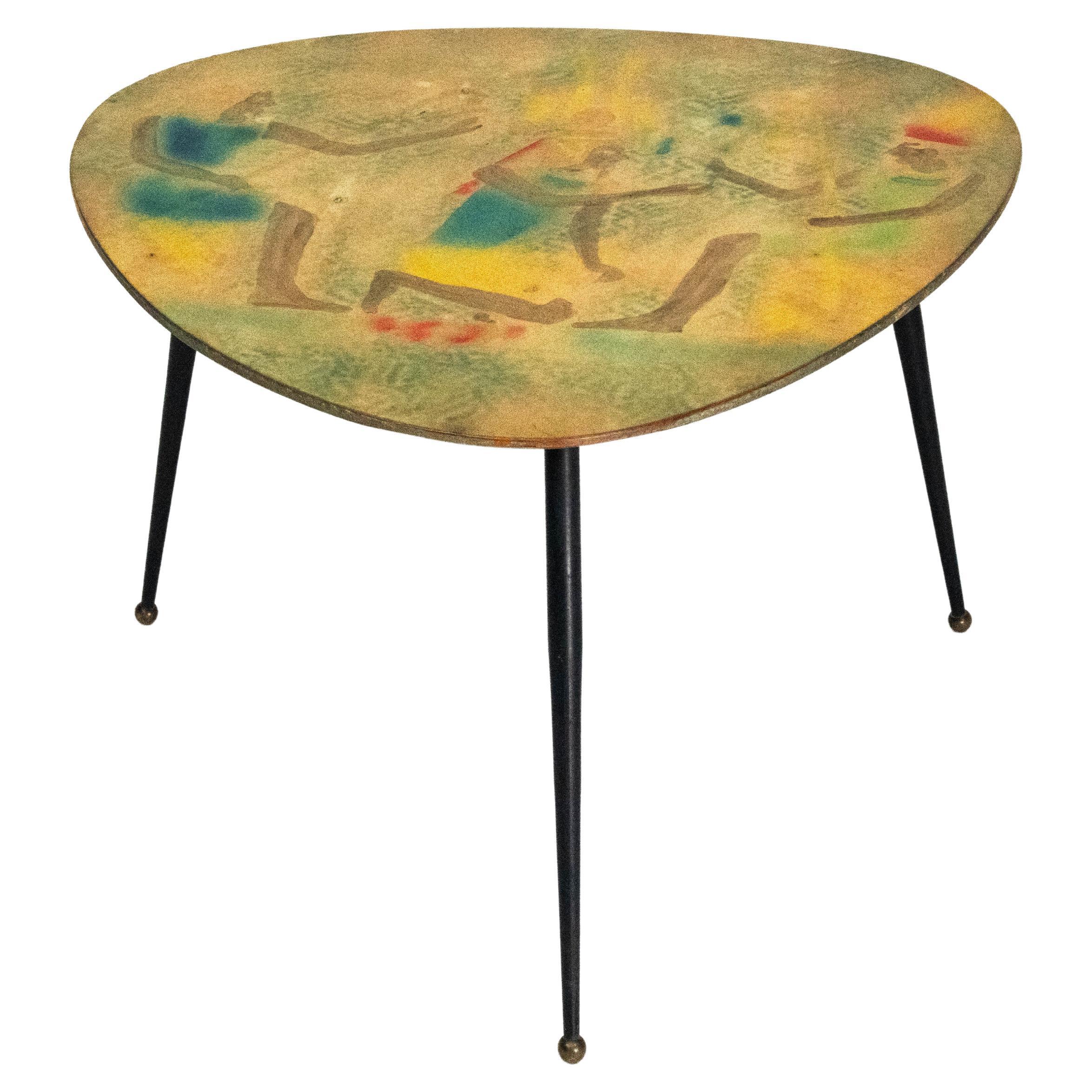 Italian Mid-Century Modern Tripod Coffee Table, 1950s