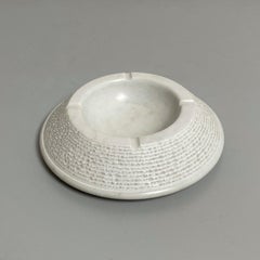 Italian Mid-Century Modern Truncated Cone White Marble Ashtray, 1970s