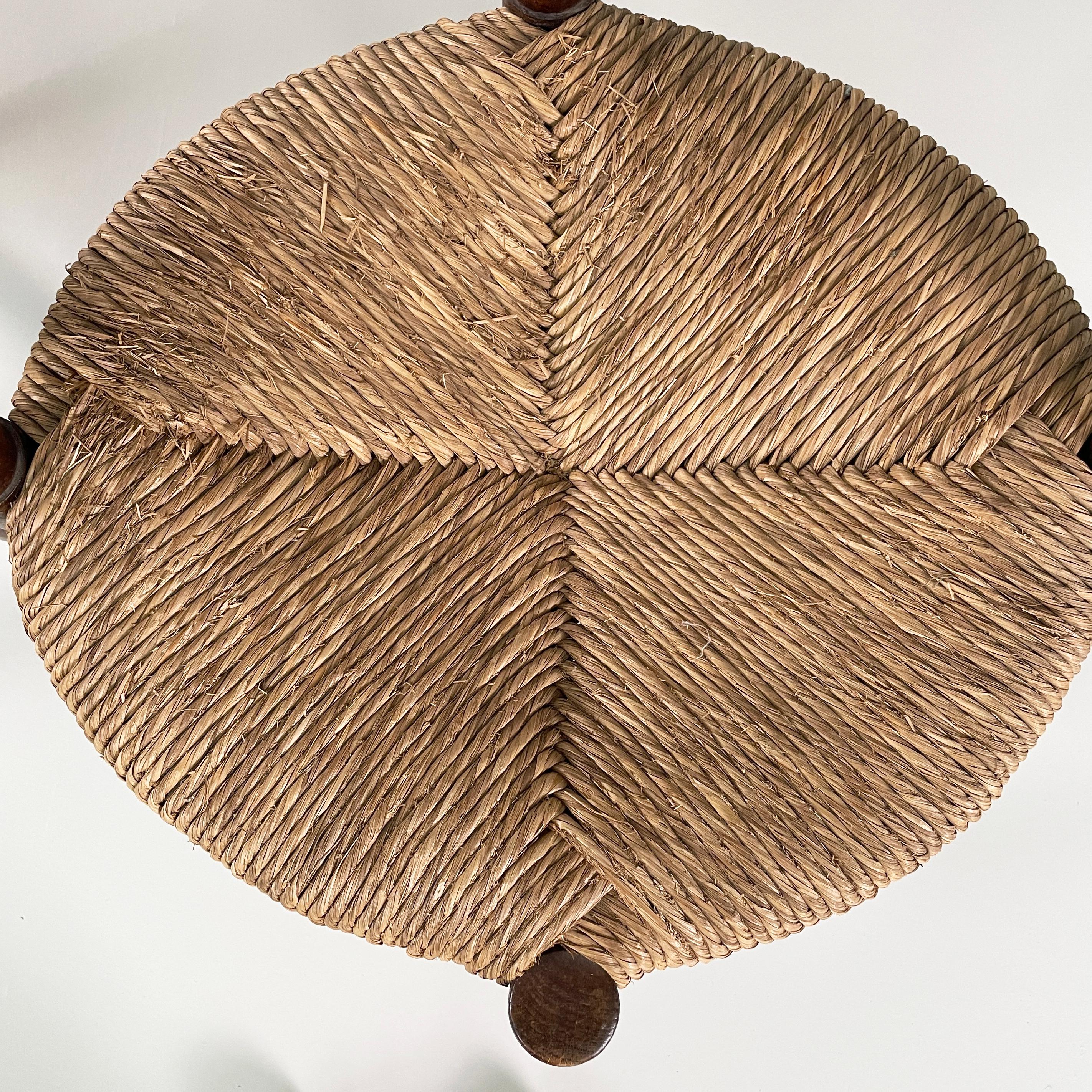Italian mid-century modern Tub chairs in straw and wood, 1970s For Sale 7