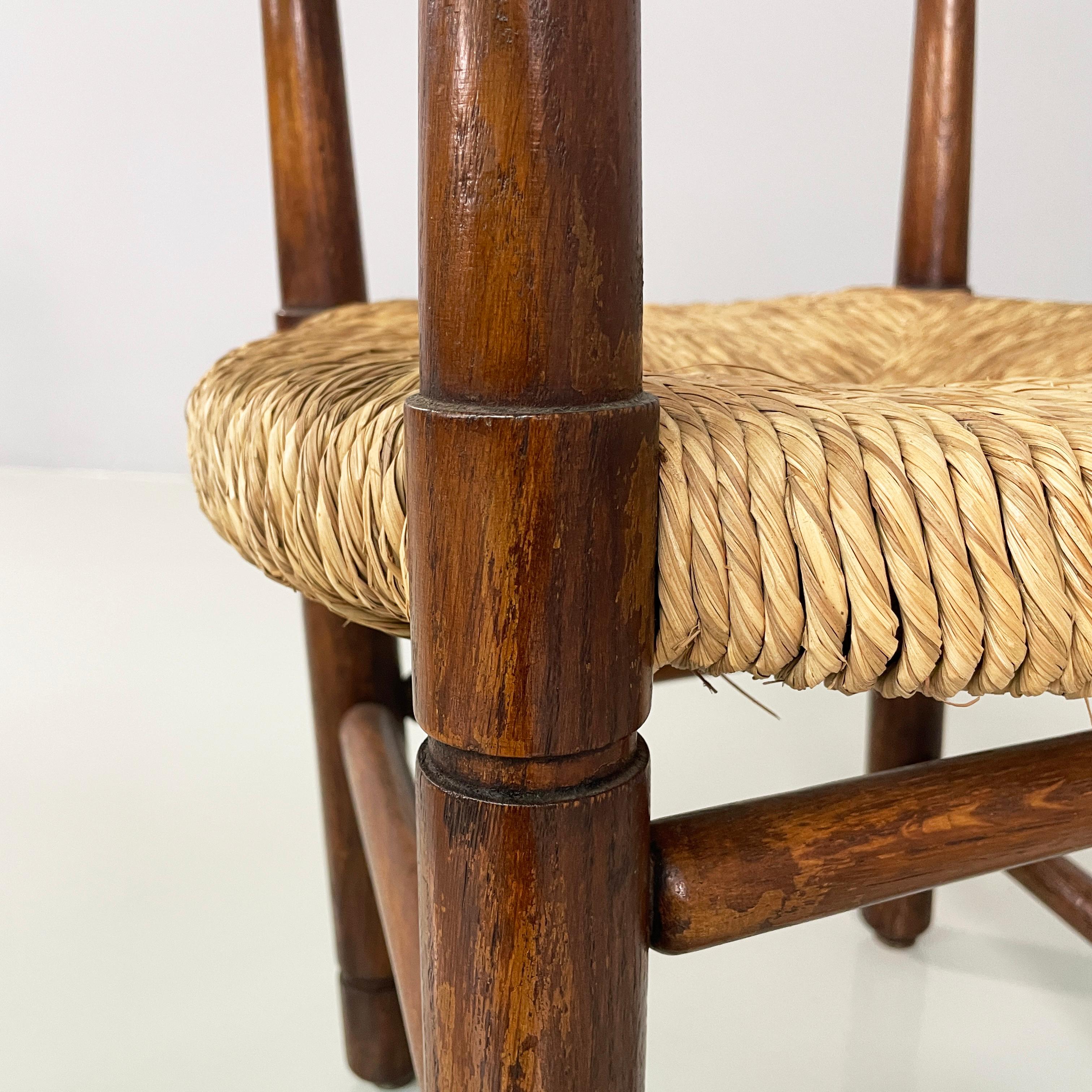 Italian mid-century modern Tub chairs in straw and wood, 1970s For Sale 9