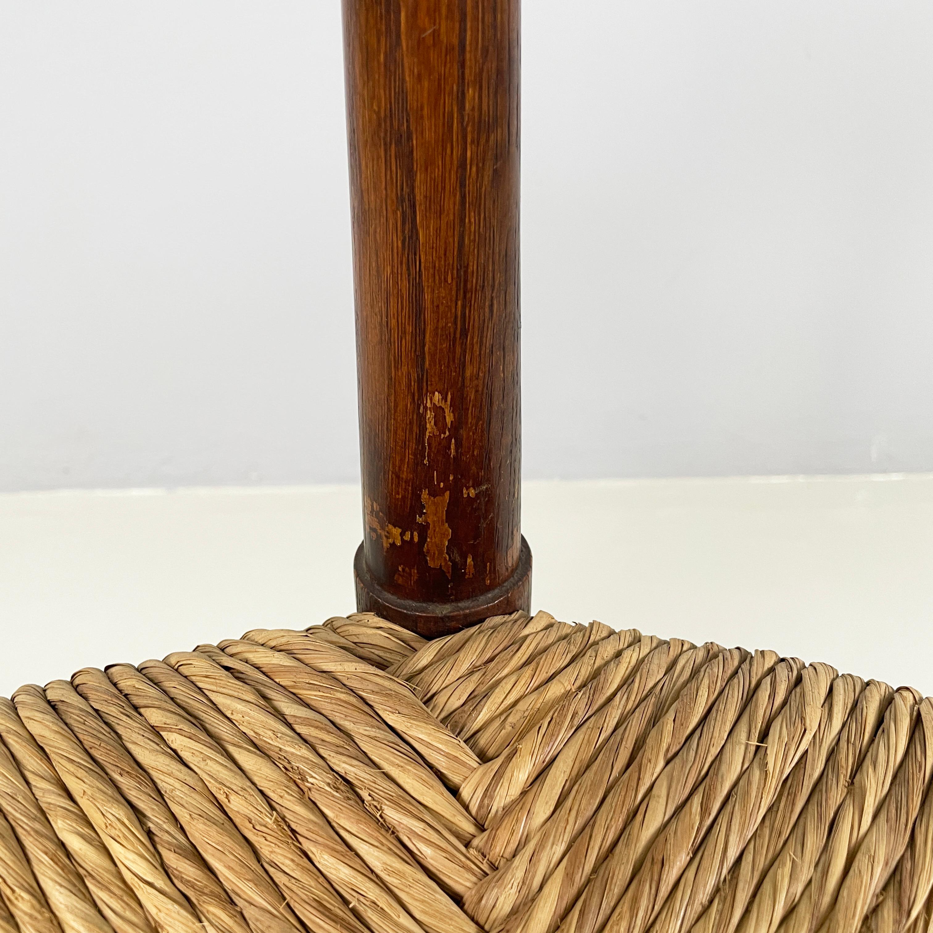Italian mid-century modern Tub chairs in straw and wood, 1970s For Sale 10