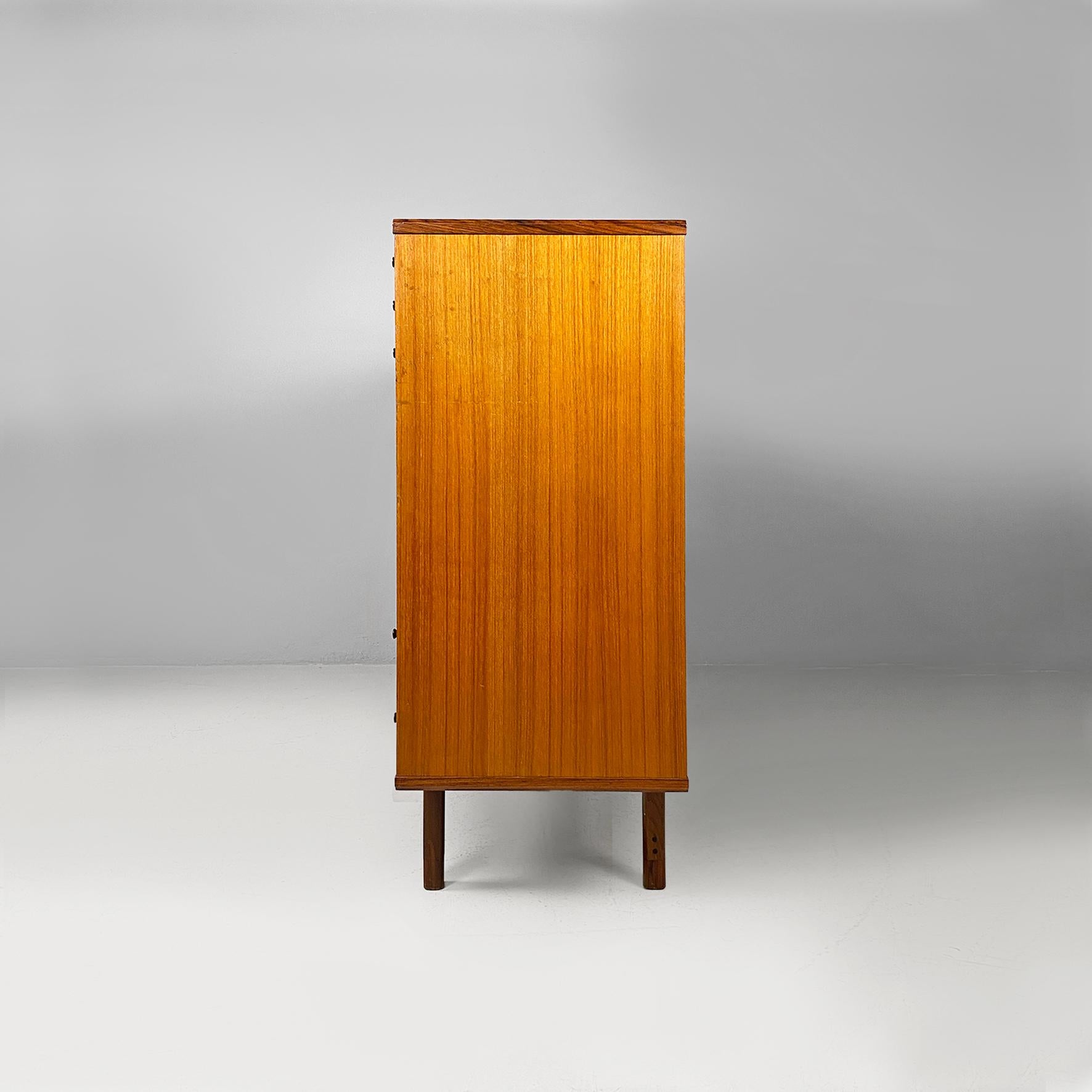 Mid-20th Century Italian mid-century modern two-tone wood highboard, 1960s For Sale