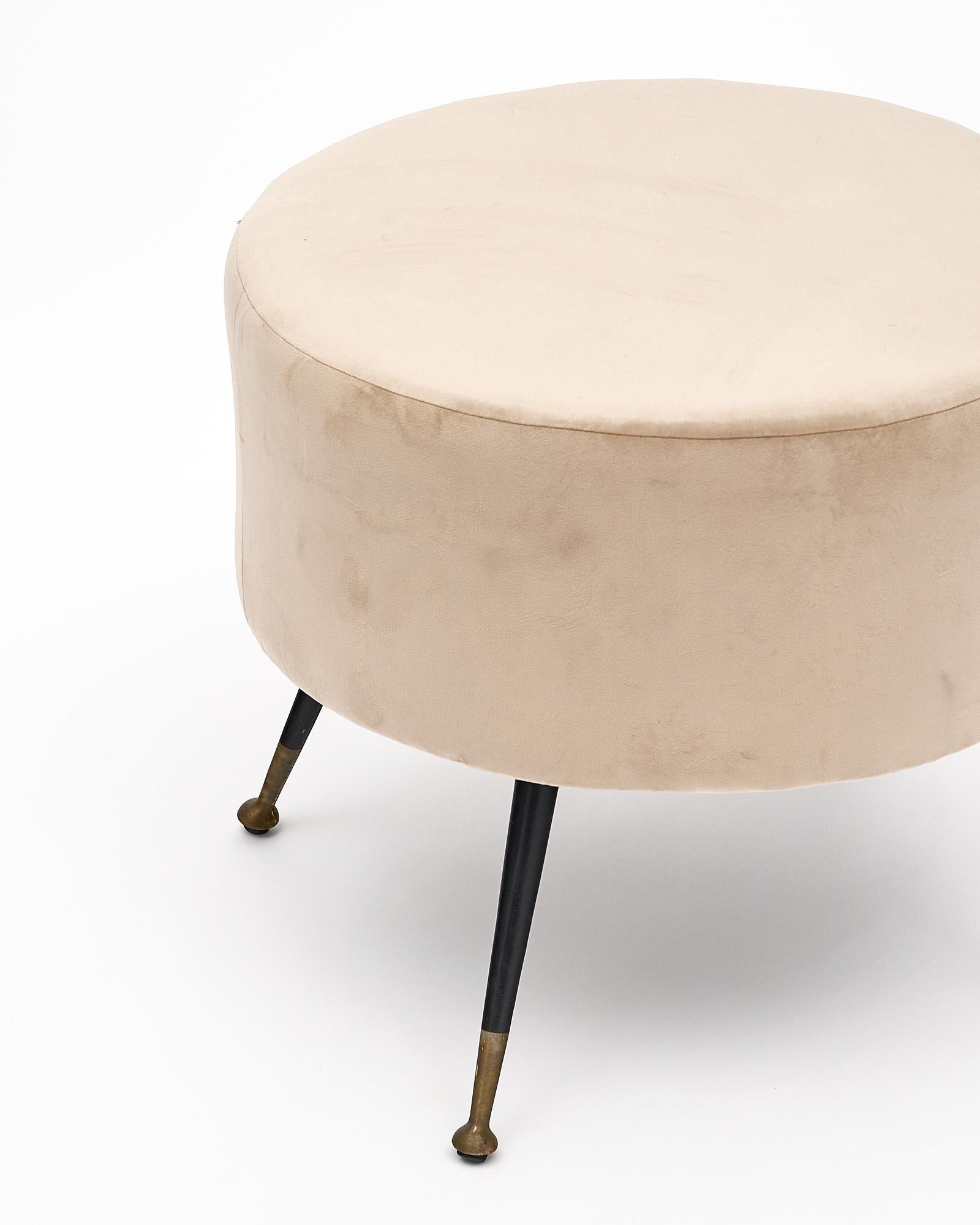 Italian Mid-Century Modern Velvet Stools 4