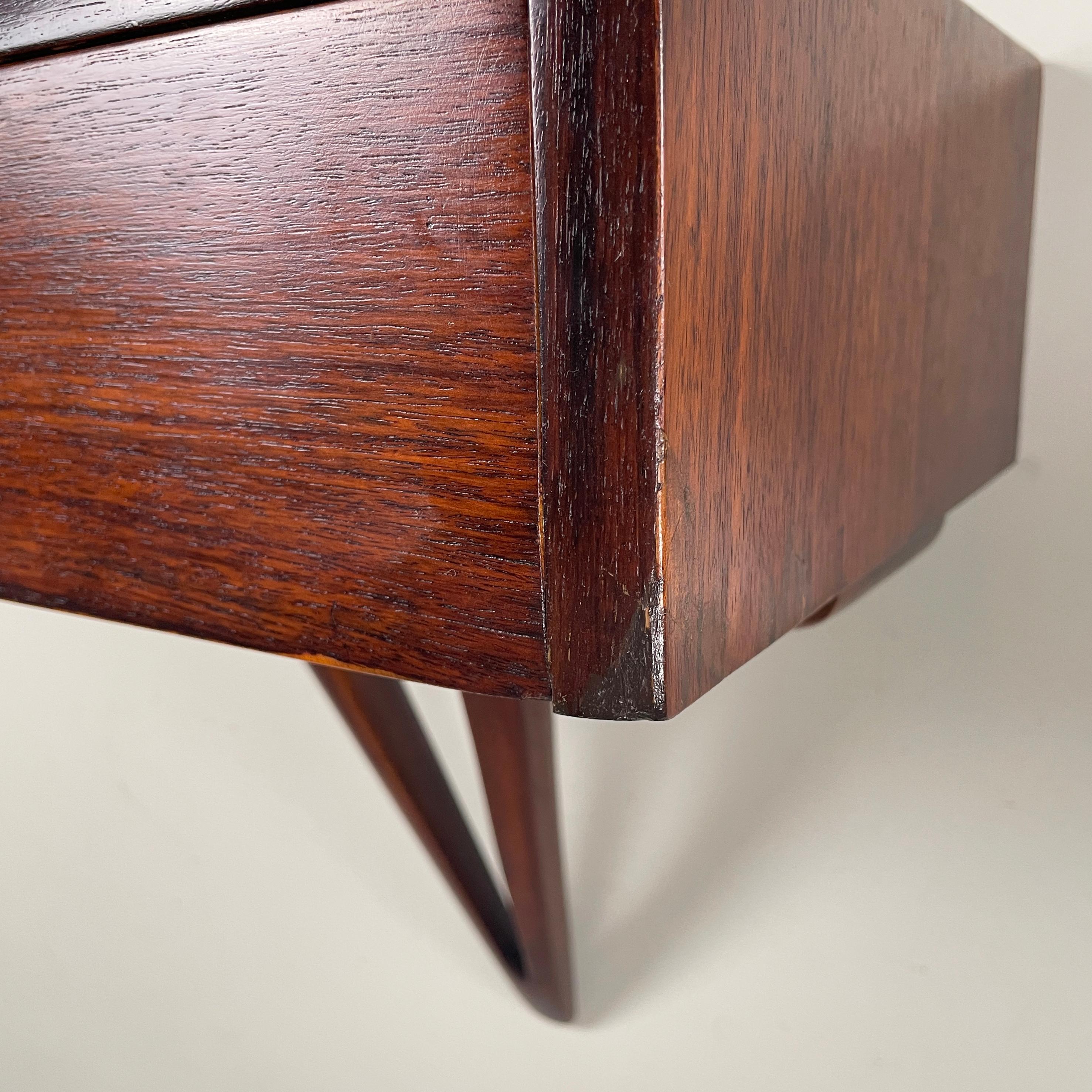 Italian mid-century modern Wall bedside tables with drawer in wood, 1950s 4
