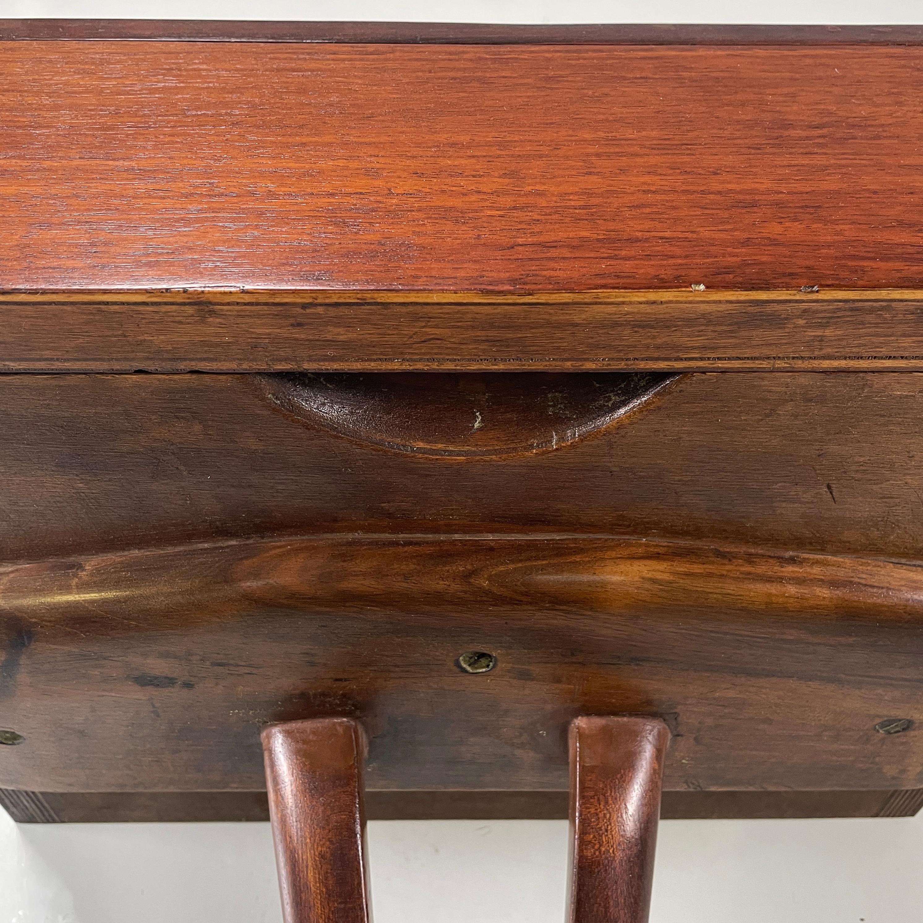 Italian mid-century modern Wall bedside tables with drawer in wood, 1950s 6