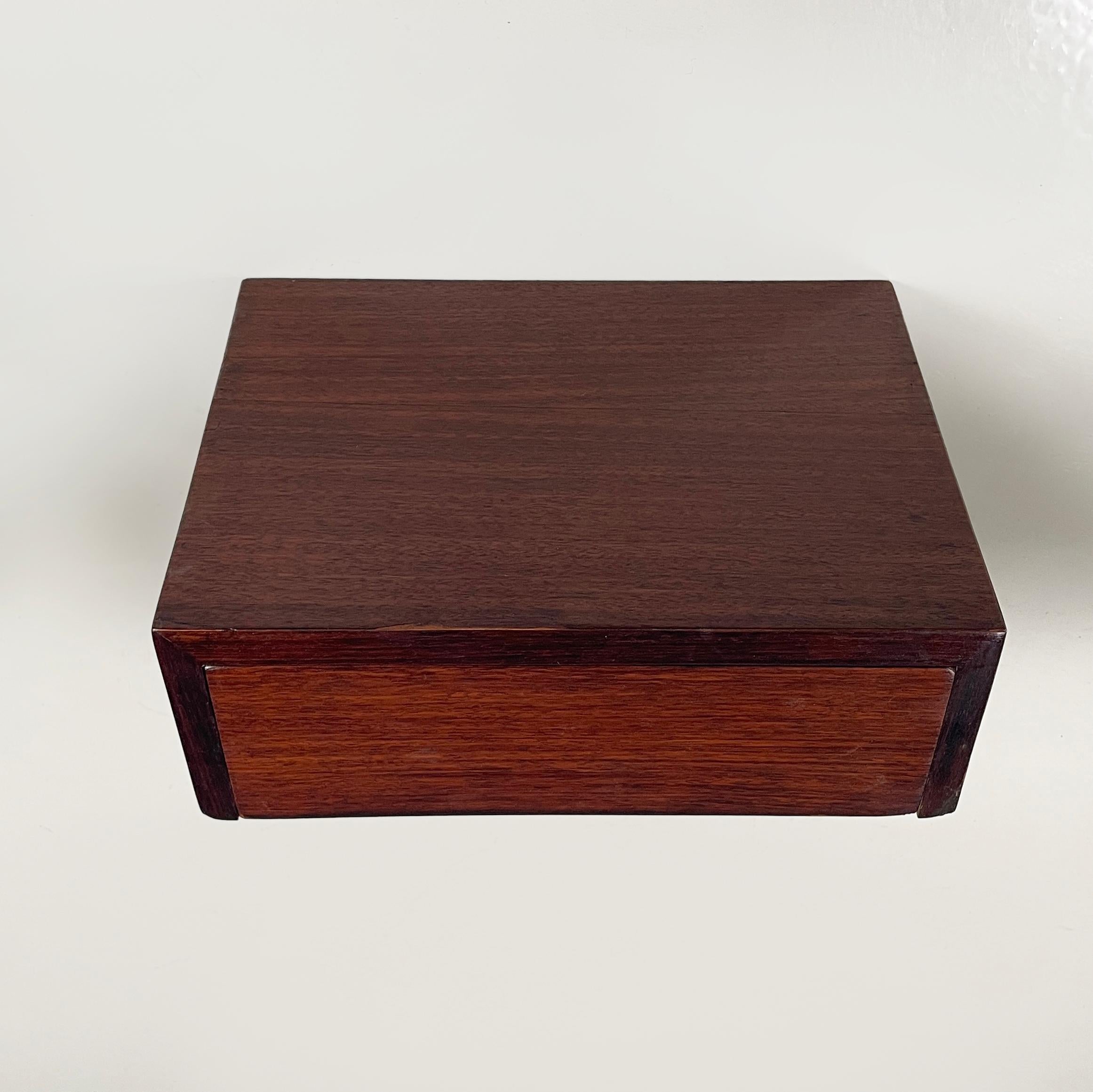 Mid-20th Century Italian mid-century modern Wall bedside tables with drawer in wood, 1950s