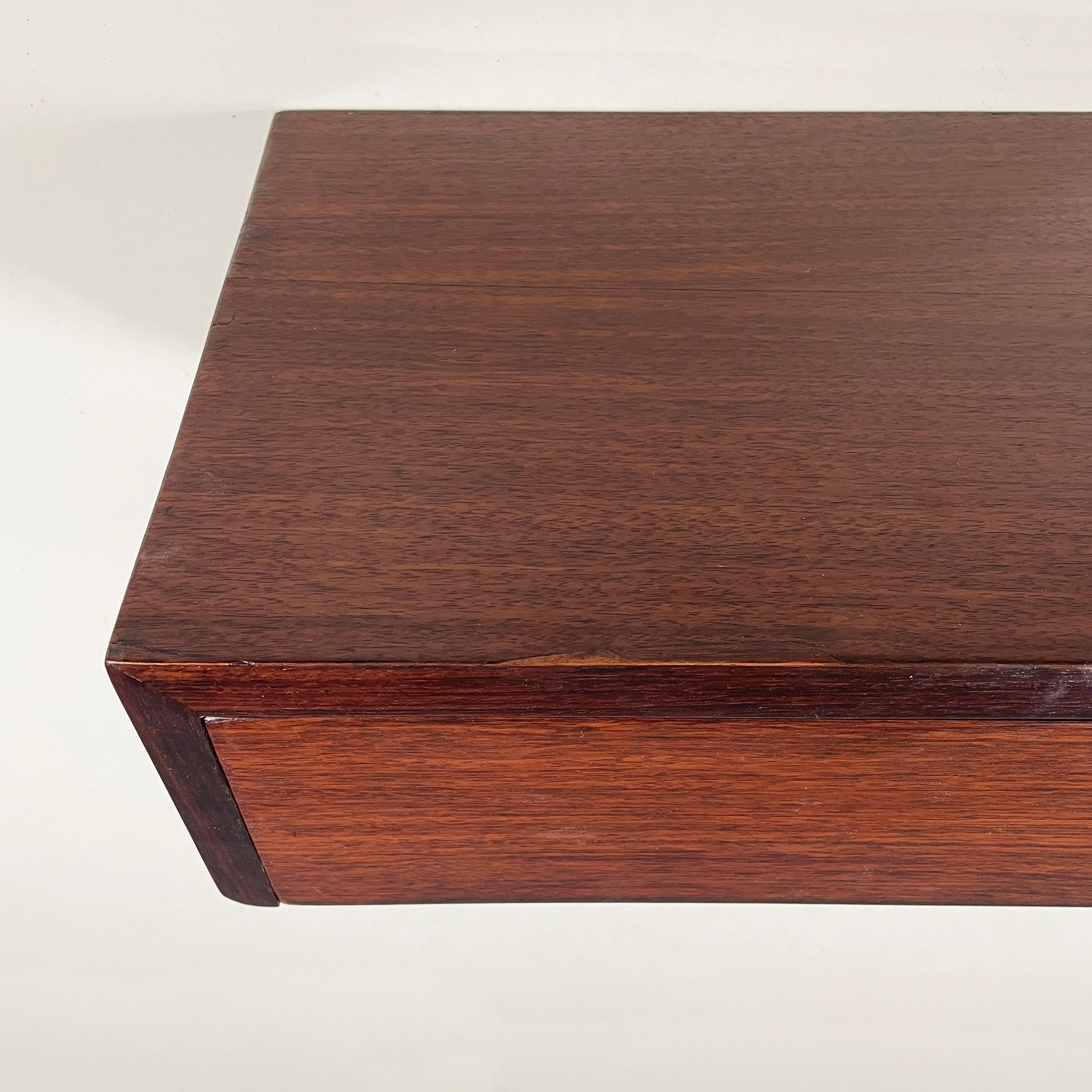 Italian mid-century modern Wall bedside tables with drawer in wood, 1950s 1