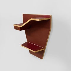 Italian mid-century modern wall console in burgundy and beige sky, 1950s