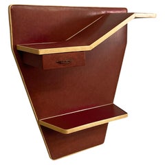 Italian mid-century modern wall console in burgundy and beige sky, 1950s