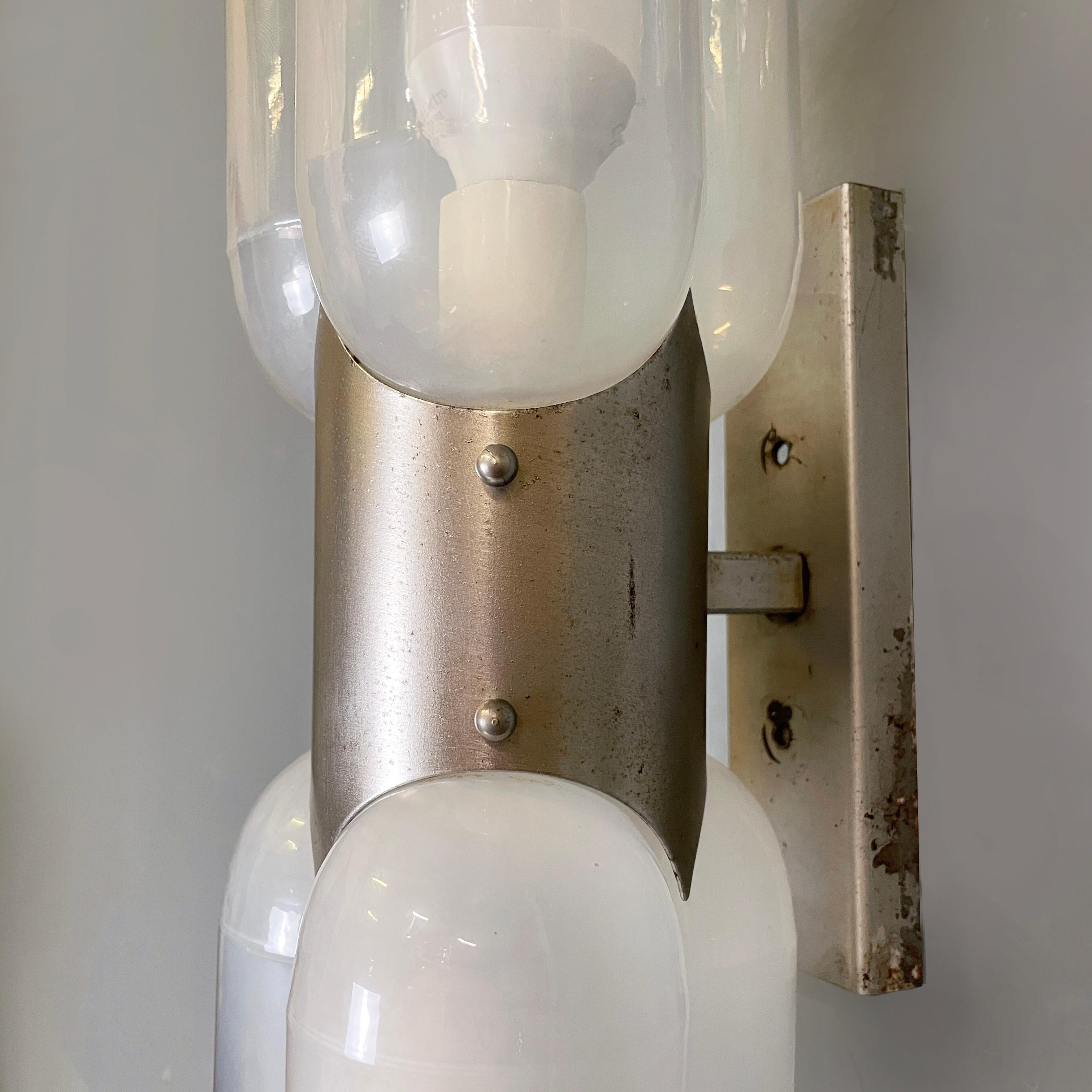 Italian mid-century modern Wall lamp Torpedo by Carlo Nason for Mazzega, 1960s 4