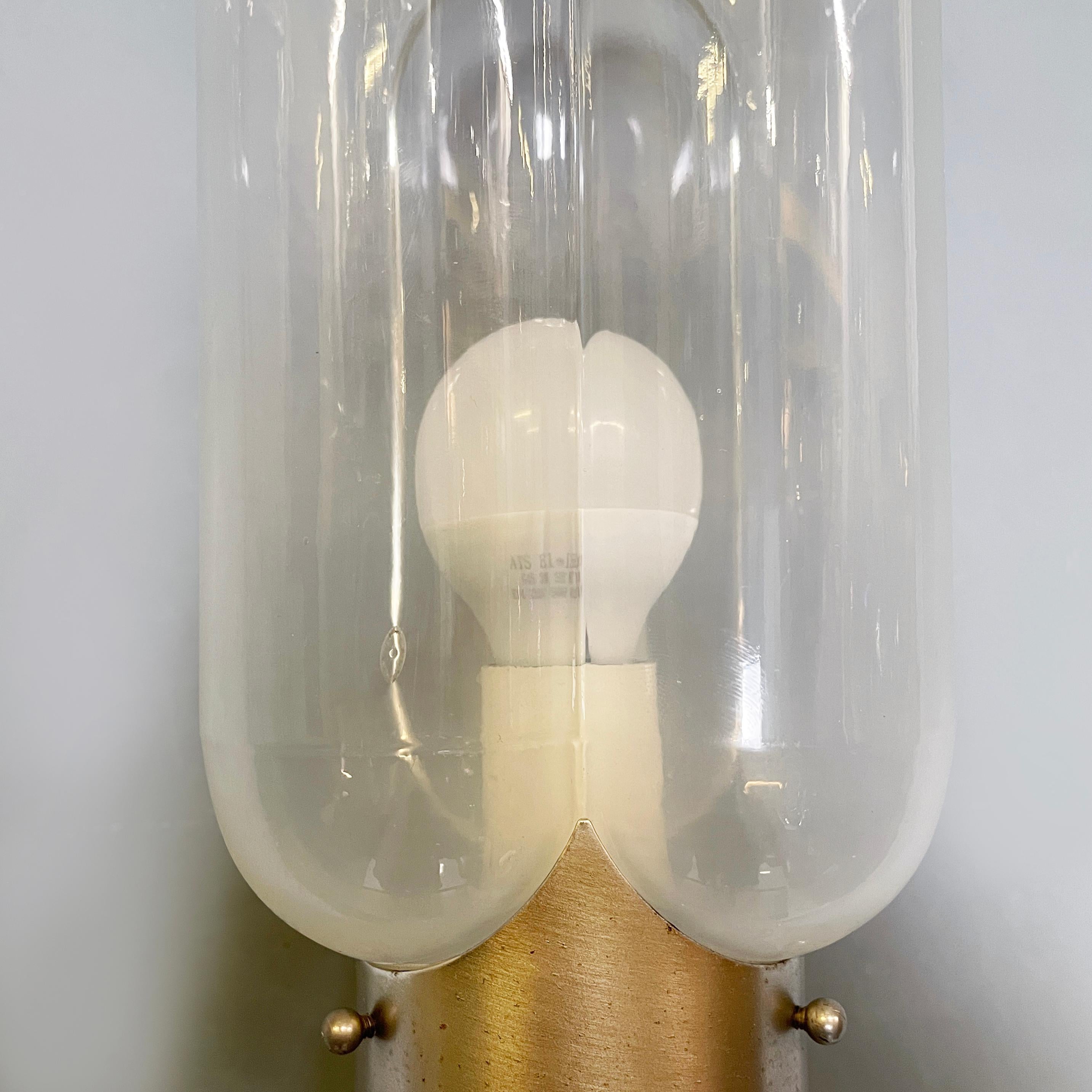 Metal Italian mid-century modern wall lamp Torpedo by Carlo Nason for Mazzega, 1960s For Sale