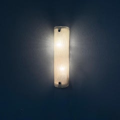 Italian mid-century modern Wall lamps in bollicine glass and white metal, 1950s
