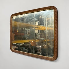 Italienischer Wandspiegel im Mid-Century-Modern-Stil mit Holzrahmen für Brusotti, 1940er Jahre