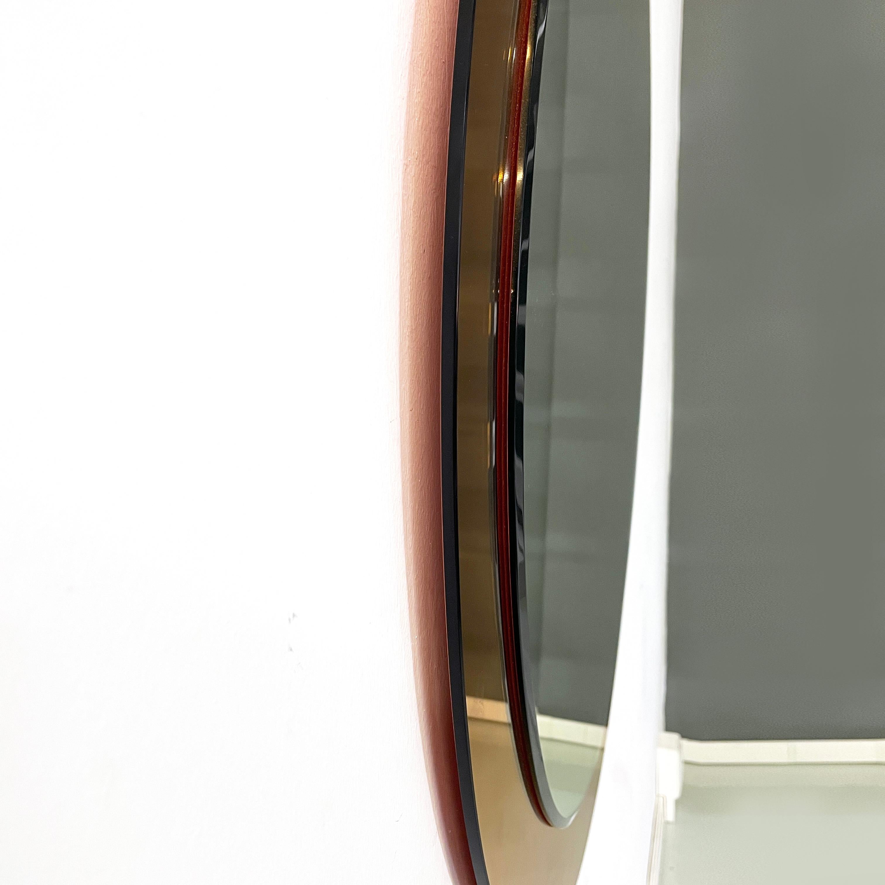 Italian mid-century modern wall mirror with yellow mirror frame, 1960s For Sale 2