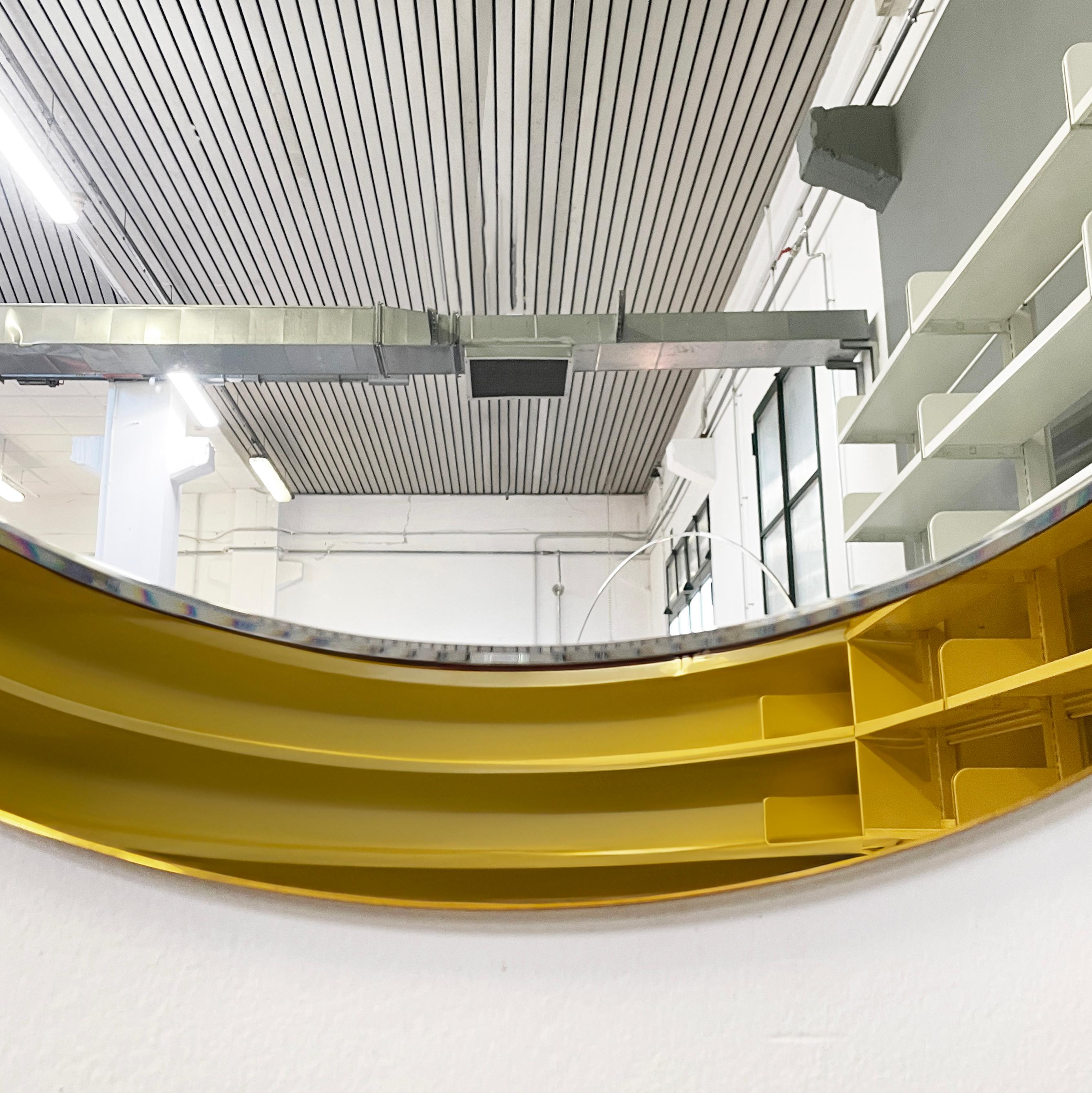 Italian mid-century modern wall mirror with yellow mirror frame, 1960s For Sale 3