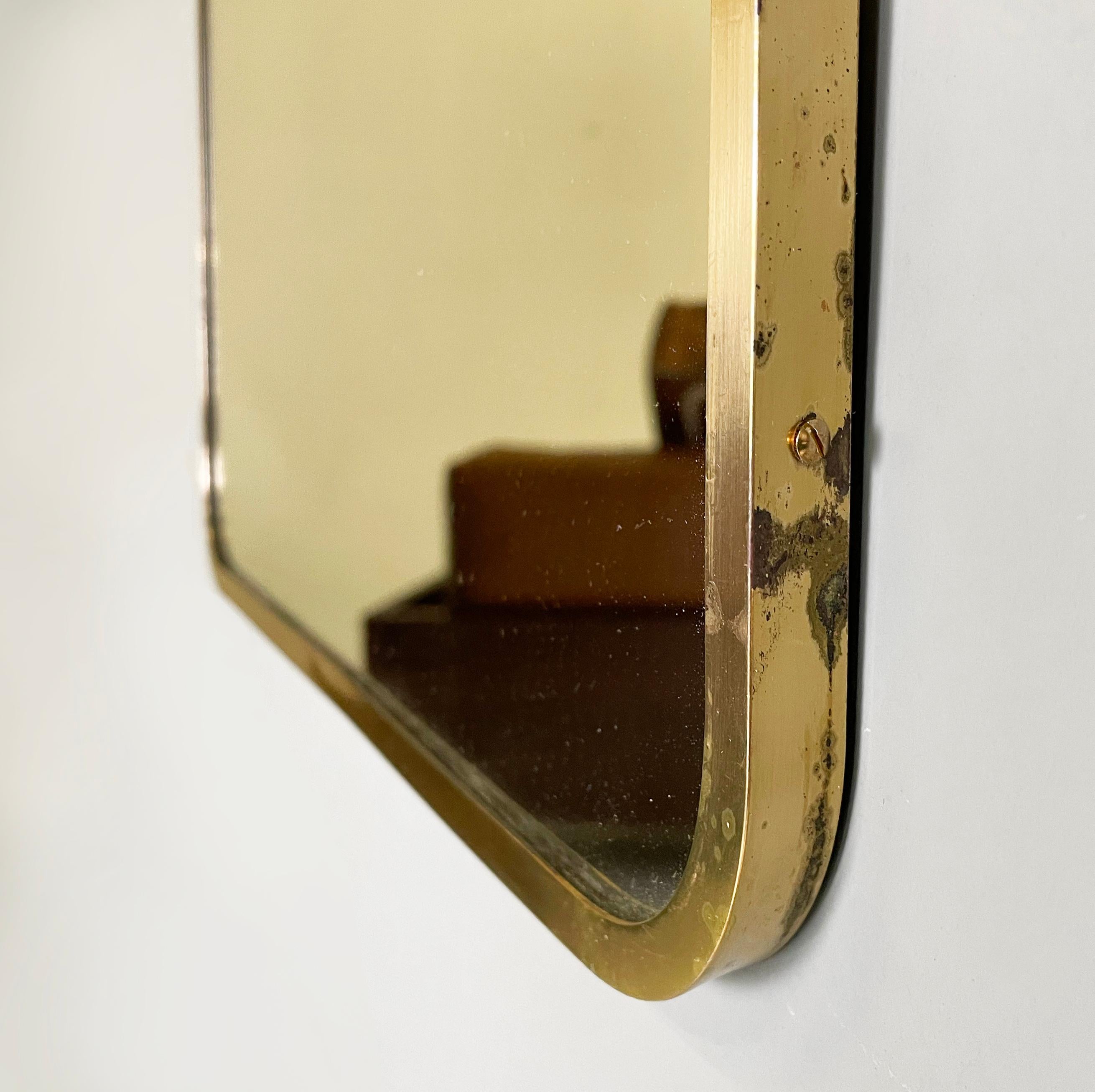Italian mid-century modern Wall mirrors in brass frame, 1950s 7