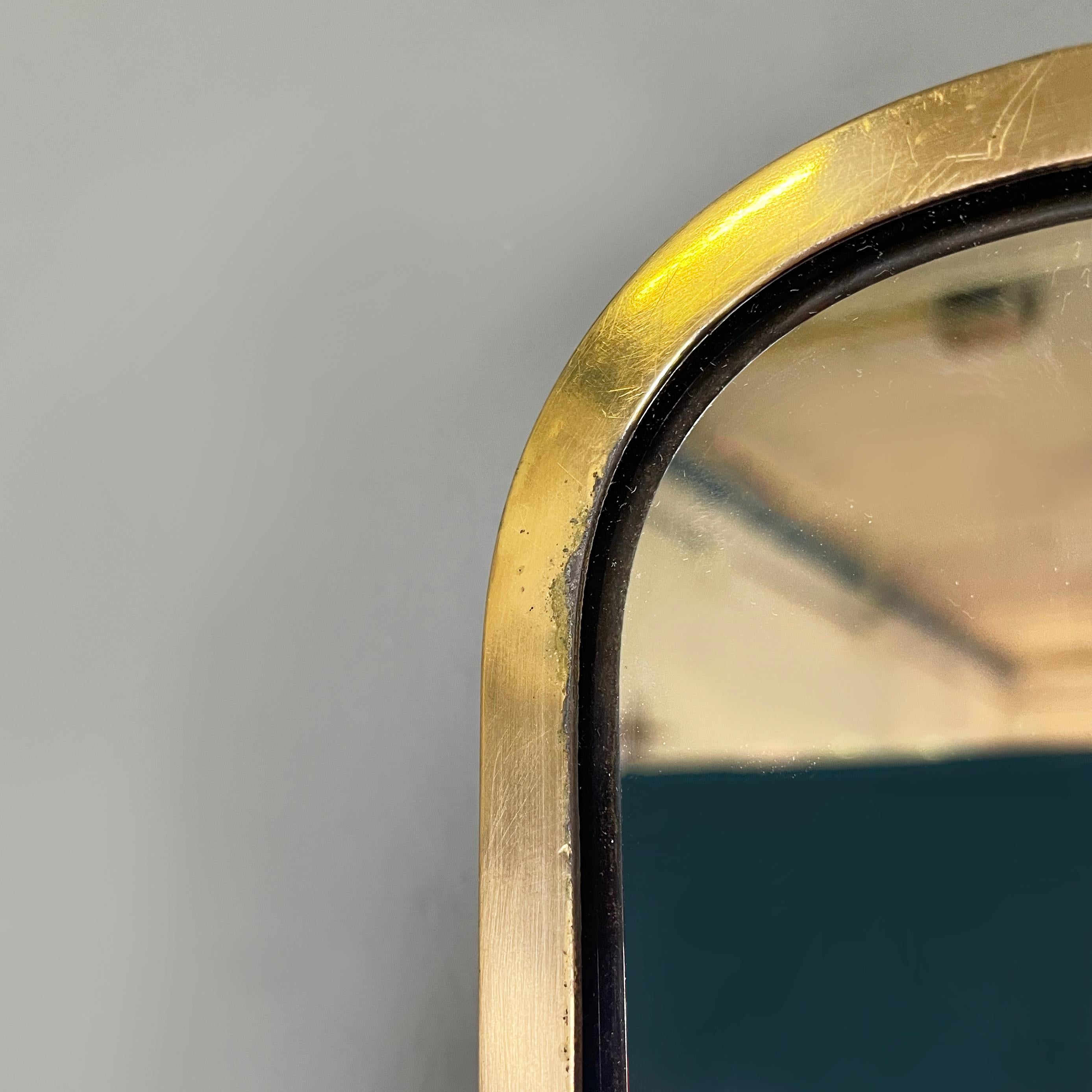 Italian mid-century modern Wall mirrors in brass frame, 1950s 8