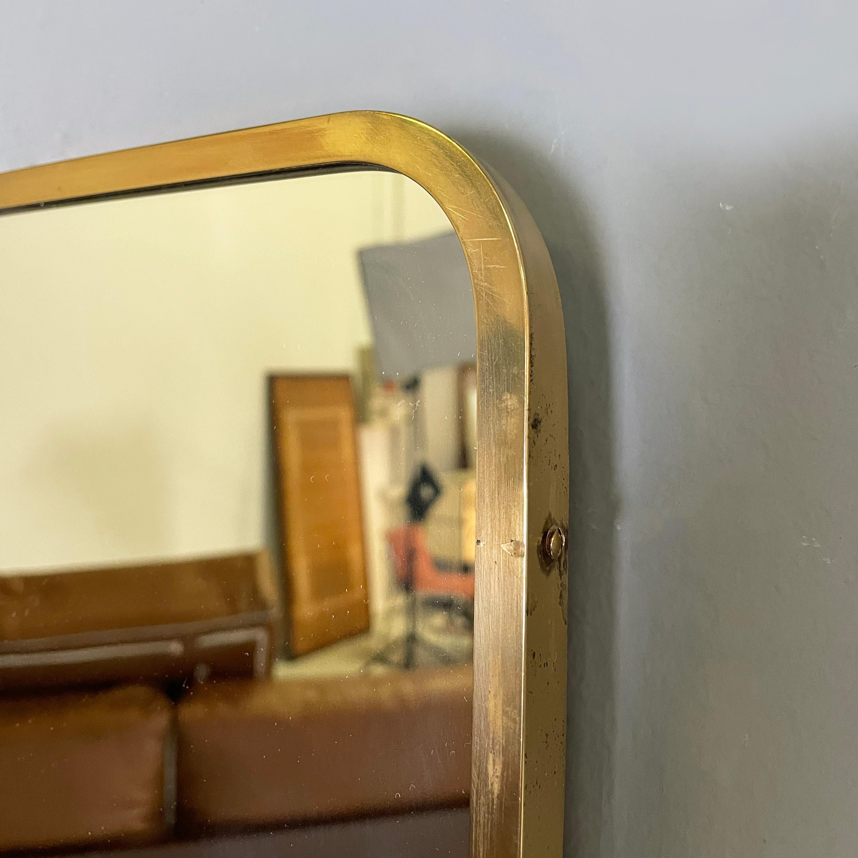 Italian mid-century modern Wall mirrors in brass frame, 1950s 3