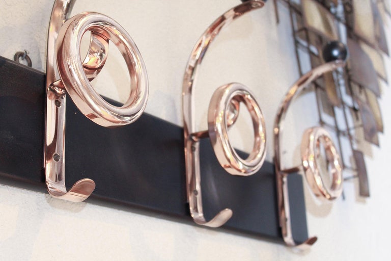 Italian MidCentury Modern WallMounted Copper Hat and Coat Rack at 1stDibs