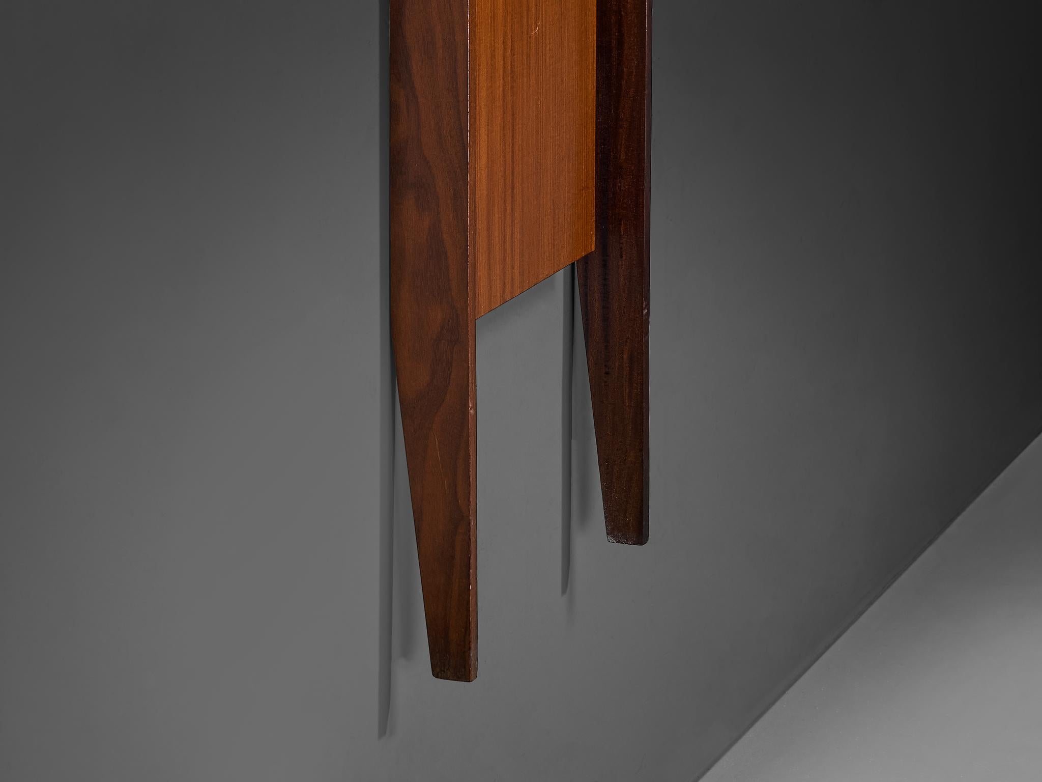 Italienischer Mid-Century Modern-Wandspiegel mit Regal aus Teakholz, Mid-Century Modern im Angebot 3