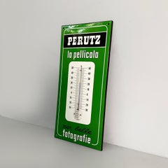 Italian mid-century modern wall thermometer Perutz in metal, 1950s