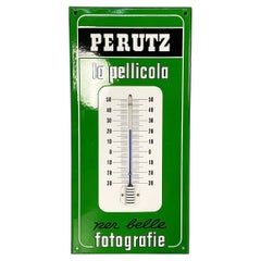 Italian mid-century modern wall thermometer Perutz in metal, 1950s
