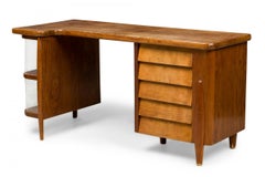 Italian Mid-Century Modern Walnut Desk, Style of Gio Ponti
