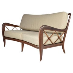 Italian Mid-Century Modern Walnut Sofa, 1950s