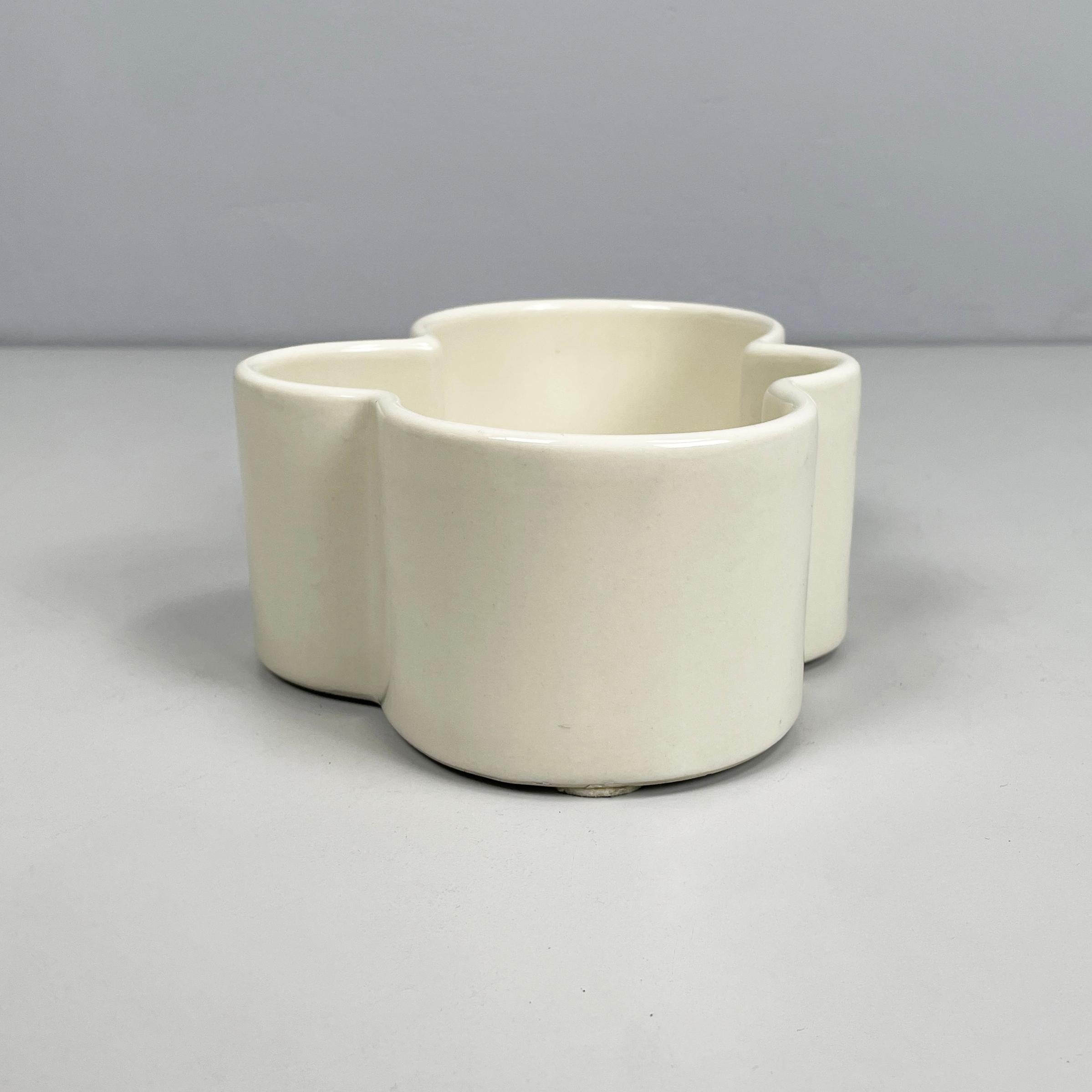 Céramique Bol blanc italien moderne du milieu du siècle par Mangiarotti Fratelli Brambilla 1970 en vente