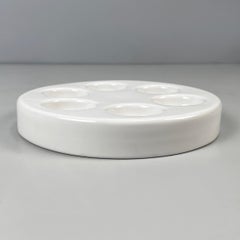 Italian mid-century modern white egg cup by Mangiarotti Fratelli Brambilla 1970s