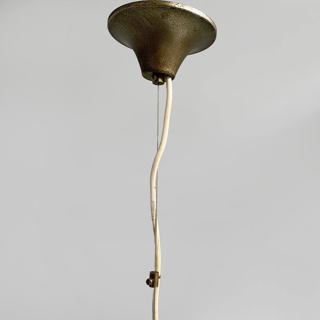 Italian mid-century modern white glass chandelier by Carlo Nason, 1960s in vendita 4