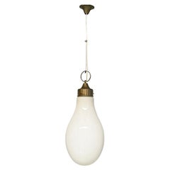 Italian mid-century modern white glass chandelier by Carlo Nason, 1960s