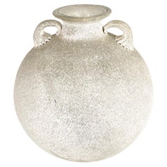 Italian mid-century modern white glass vase or amphora by Sergio Asti, 1960s