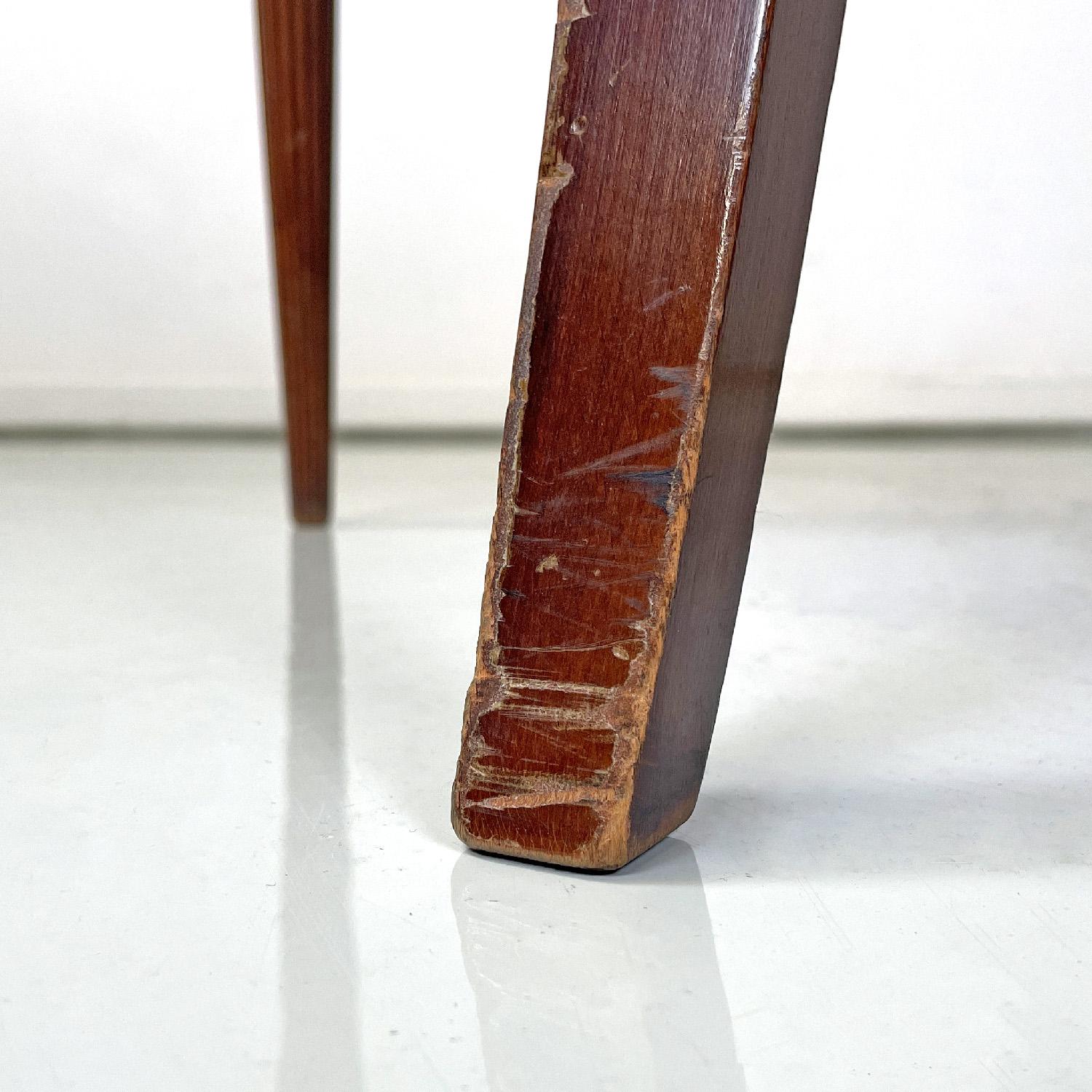 Italian mid-century modern wine-colored leather armchair with studs, 1950s For Sale 4