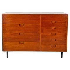 Italian Mid-Century Modern Wood and Black Metal Chest of Drawers, 1960s