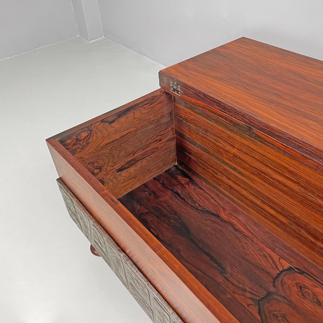 Italian mid-century modern wood and copper chest Santambrogio and De Berti 1960s For Sale 6