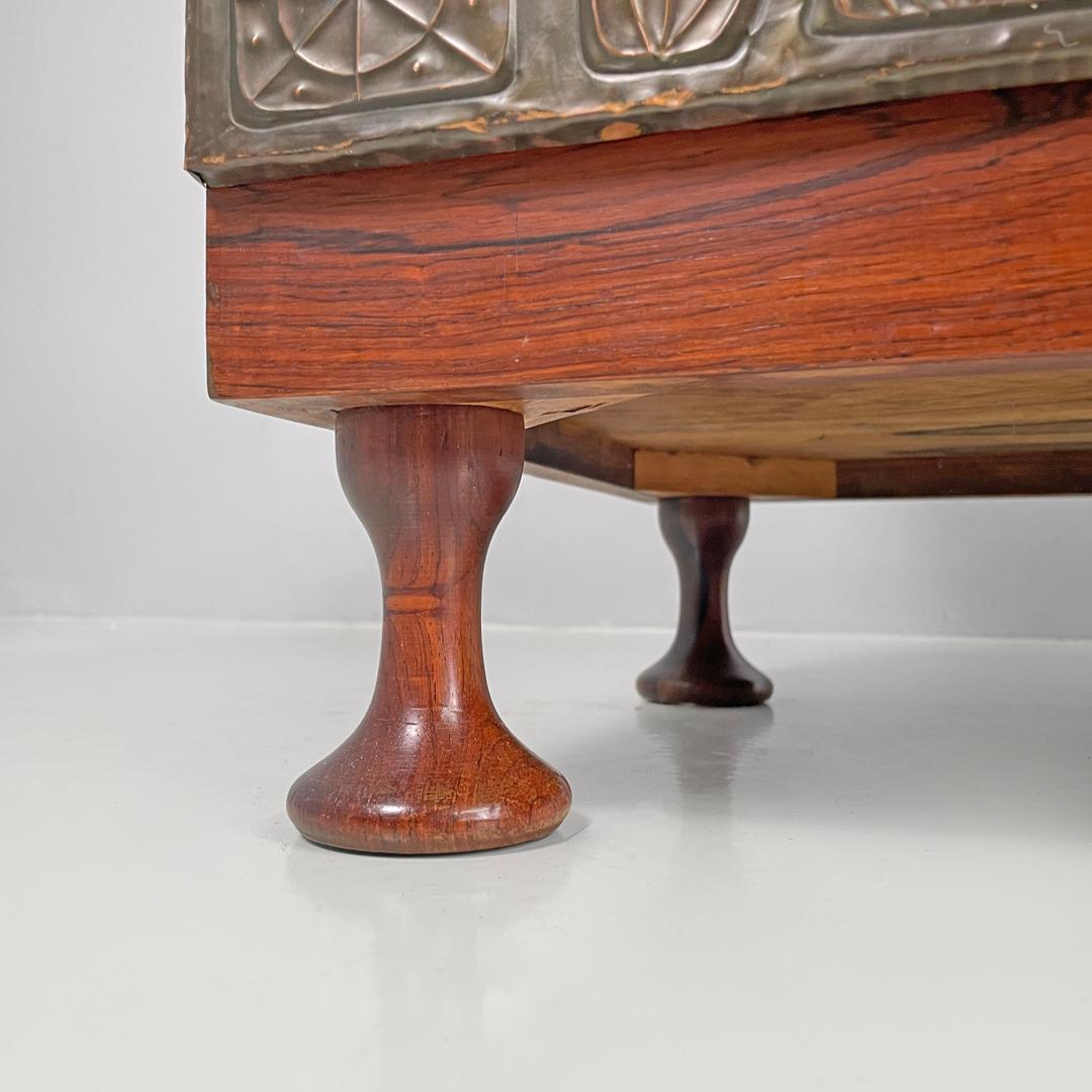 Italian mid-century modern wood and copper chest Santambrogio and De Berti 1960s For Sale 12
