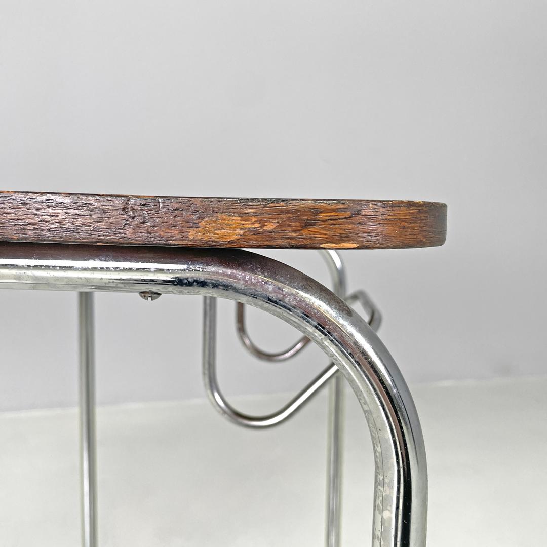 Table basse italienne en bois et métal de style The Moderns avec crochet à journaux années 1950 en vente 10