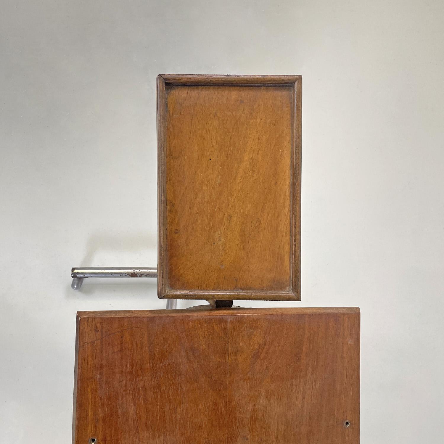 Italienischer Arbeitstisch aus Holz und Metall aus der Mitte des Jahrhunderts, 1960er Jahre im Angebot 4