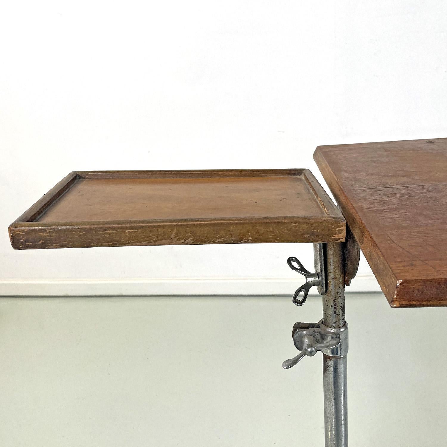 Italian mid-century modern wood and metal industrial work table, 1960s For Sale 5