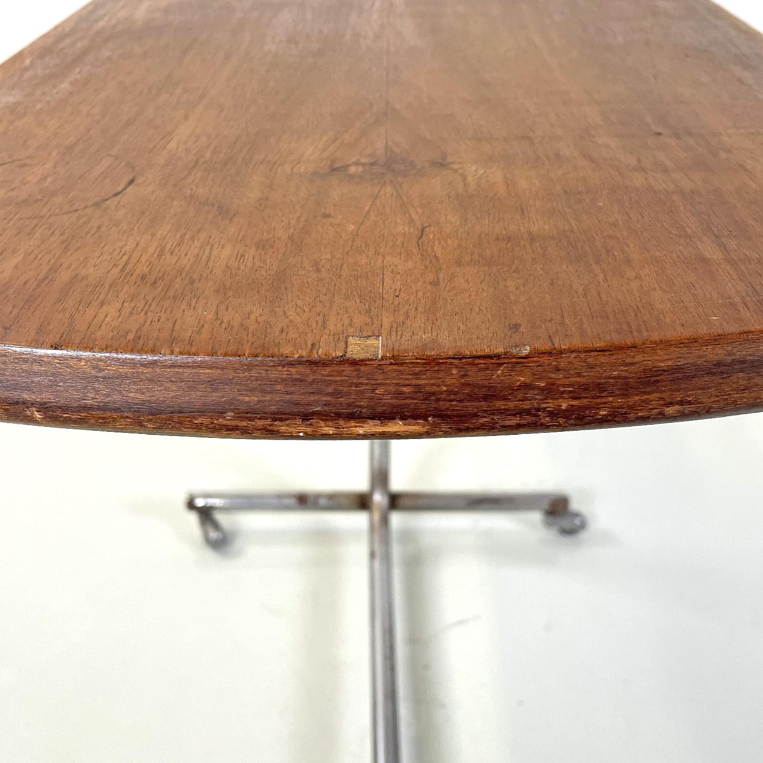 Italian mid-century modern wood and metal industrial work table, 1960s For Sale 8